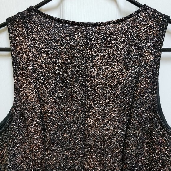 Everly M Black with Metallic Sparkle Layered Look Sleeveless Dress - Picture 5 of 11